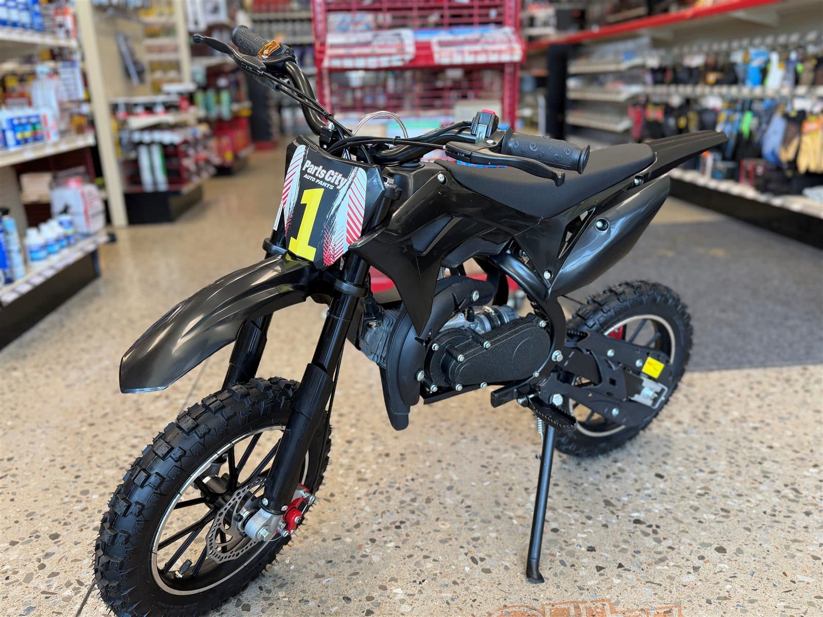 The Parts City-branded motorcycle giveaway prize